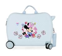 Minnie Flowers Trolley Cavalcabile Abs 50 cm 4 Ruote Celeste Chiaro