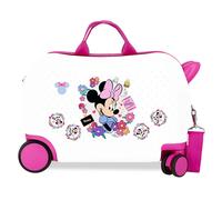 Minnie Flowers Trolley Da Viaggio Cavalcabile Abs 45 cm 4 Ruote Bianco