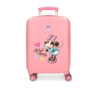 Disney Joumma Bags, Minnie Imagine, Valigia Cabina, Valigia per bambini, Realizzato in ABS, un materiale, Quattro Ruote Doppie di Giro multidirezionale, Chiusura a combinazione laterale., Rosa,