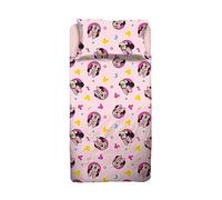 Minnie, Lenzuolo Letto Piazza E Mezza, Completo Letto, Lenzuolo Sopra, Lenzuolo Con Angoli, Federa, Rosa, Disney, 100% Cotone, Prodotto Ufficiale