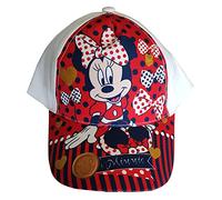 Minnie Maus Berretto Base Cappello da Sole con Motivo Glitterato, Cuori, Fiocchi, per Bambini, Ragazze e Ragazzi, Bianco, 52 (54, Bianco)