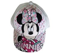 Minnie Maus Berretto base cappello da sole con motivo Minnie con fiocco, coriandoli e glitter per bambini, ragazze e ragazzi, bianco, 52