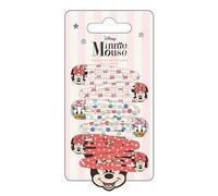 Minnie Mouse and Friends - Set di fermagli per capelli per ragazze, con fiocco sulla parte superiore e glitter, set include 6 fermagli per capelli