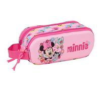 MINNIE MOUSE - Astuccio doppio 3D, astuccio per bambini, ideale per bambini in età scolastica, comodo e versatile, qualità e resistenza, 21 x 6 x 8 cm