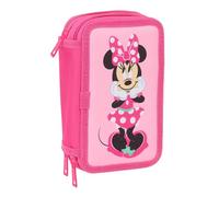 MINNIE MOUSE - Astuccio scuola con 37 utili inclusi, astuccio per bambini, ideale per bambini dai 5 ai 14 anni, comodo e versatile, qualità e resistenza, 12,5 x 5,5 x 19,5 cm
