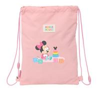 MINNIE MOUSE BABY - Zaino a sacco piatto Junior, ideale per bambini di diverse età, comodo e versatile, qualità e resistenza, 26 x 34 cm