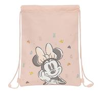 MINNIE MOUSE BABY - Zaino a sacco piatto Junior, ideale per bambini di diverse età, comodo e versatile, qualità e resistenza, 26 x 34 cm, colore rosa chiaro, rosa chiaro, Estándar, Casual