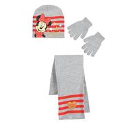 Minnie Mouse Bambina Set Cappello Guanti e Sciarpa (Grigio Chiaro,54)