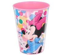 Minnie Mouse, Bicchiere 430ml Riutilizzabile in Plastica senza BPA, Blu / Rosa