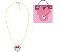 Minnie Mouse - Collana per bambini in oro con doppia catena e ciondolo a forma di silhouette iconica | Bigiotteria ufficiale Disney per bambine dai 3 anni - ideale per feste e vestirsi