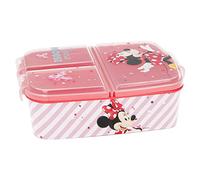 Minnie Mouse (Disney), scatola per panini per bambini a 3 scomparti, scatola per snack, scatola per il pranzo decorata, 1 pezzo (1 confezione), Minnie Mouse - Disney