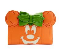 Minnie Mouse Glow in the Dark Pumpkin Flap Wallet, Arancione, Taglia unica, Portafoglio Snap