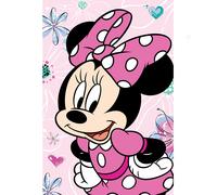 Minnie Mouse Grande Coperta Fiori Rosa Morbido Microflannel Confortevole Bambini