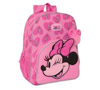 MINNIE MOUSE LOVING - Zaino scuola bambino, zaino bambino, zaino per bambini, adattabile al carrello, ideale per bambini in età scolastica, comodo e versatile, qualità e resistenza, 33 x 14 x 42 cm,