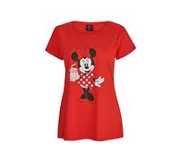 Minnie Mouse - Maglietta a maniche corte da donna, per adulti, colore: rosso, Colore: rosso, M