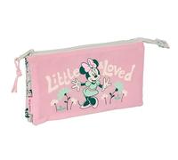 MINNIE MOUSE MINTY - Astuccio triplo, astuccio per bambini, ideale per bambini in età scolastica, comodo e versatile, qualità e resistenza, 22 x 3 x 12 cm