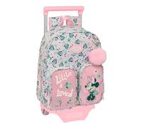MINNIE MOUSE MINTY - Zaino per bambini con carrello Safta 705, ideale per bambini di diverse età, comodo e versatile, qualità e resistenza, 28 x 10 x 34 cm