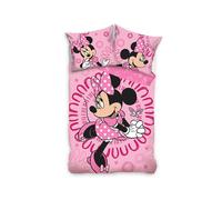 Set Copripiumino Singolo Doppio Lato Minnie Mouse 100% Cotone Rosa Euro Size