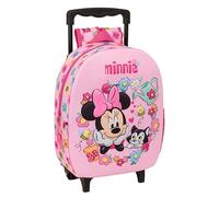 MINNIE MOUSE - Zaino per bambini 3D con ruote, ideale per bambini di diverse età, comodo e versatile, qualità e resistenza, 27 x 10 x 33 cm
