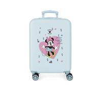 Valigia Cabina Disney Minnie My happy place Blu 38x55x20 cm ABS rigido Chiusura laterale a combinazione 34L 2 kg 4 Doppie ruote Bagaglio a mano