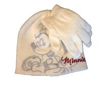 MINNIE set 2 pezzi neri cappello ricamato+ guanti in morbida e calda lana bambin
