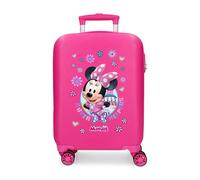 Disney Joumma Minnie Helpers Valigia Cabina, Valigia per bambini, realizzata in ABS, materiale resistente, quattro ruote doppie a rotazione multidirezionale, chiusura a combinazione laterale, Rosa,