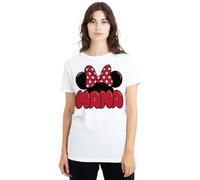 Minnie T-Shirt da Donna con Orecchie per la Festa della Mamma con Topo, Bianca, M, Bianco, M