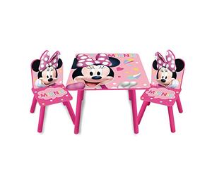 Minnie Tavolino e 2 Seggioline in Legno Disney per Bambine
