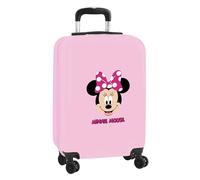 MINNIE - Trolley da cabina da 20", valigia con ruote, lucchetto di sicurezza, valigia leggera, 34,5 x 20 x 55 cm, colore: rosa chiaro, rosa chiaro, Estándar, Casual