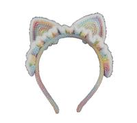 MinnowXY Cerchietto per capelli con orecchie di gatto per donna ragazza tessitura fascia per capelli cerchio per capelli fascia per capelli a maglia per scattare foto