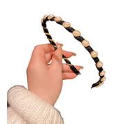 MinnowXY Cerchietto per capelli delicato a forma di fiocco con perle per lavare i capelli del viso, per feste di nozze, copricapo per costume da donna