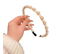 MinnowXY Cerchietto per capelli delicato a forma di fiocco con perle per lavare i capelli del viso, per feste di nozze, copricapo per costume da donna