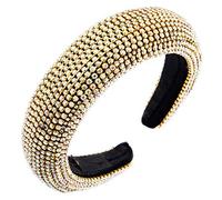 MinnowXY Cerchio per capelli imbottito in spugna da donna glitterato colorato per gioielli bandana catena in metallo dorato Headban di lusso