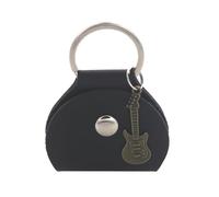 MinnowXY Custodia porta plettro in pelle PU con portachiavi e piccolo ciondolo per plettro per chitarra