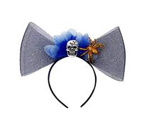 MinnowXY Dolce Donne Live Broadcast Hairband Con Teschio Decors Elegante Bowknot Decors Fasce per capelli Halloween Cerchio per capelli per adolescenti