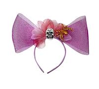 MinnowXY Dolce Donne Live Broadcast Hairband Con Teschio Decors Elegante Bowknot Decors Fasce per capelli Halloween Cerchio per capelli per adolescenti