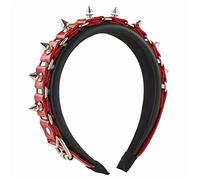 MinnowXY Fascia a spillo diademi rivetto fascia rock fascia per gli uomini punk fascia in pelle con punte copricapo