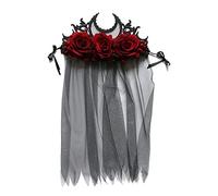 MinnowXY Fascia per capelli con velo nero per il giorno della morte, accessori per capelli di Halloween