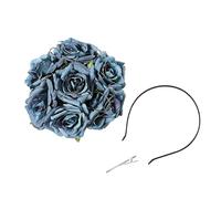 MinnowXY Fascinator - Cerchietto per capelli con rose finte, da sposa, per feste di nozze