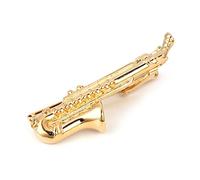 MinnowXY Fermacravatta da uomo a forma di sassofono, con chiusura a clip, per matrimonio