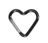 MinnowXY Moschettone a forma di cuore in lega di alluminio portachiavi clip a molla moschettone da campeggio clip per zaino resistente moschettone nero