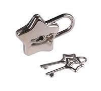 MinnowXY Piccolo lucchetto a forma di stella in metallo con chiave per scatola di gioielli scatola di immagazzinaggio diario libro metallo