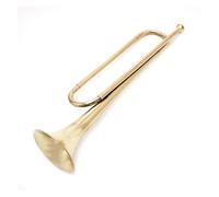 MinnowXY - Tromba piatta in si bemolle, stile retrò, per banda scolastica, cavalleria e orchestra militare, finitura in ferro dorato, lunghezza 47,5 cm, design adatto ai principianti