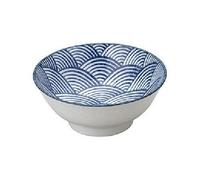 Mino Oggetto Giapponese Noodle Ciotola Soba Udon Ramen 6.8 Bianco Neve Seigaiha