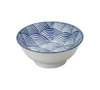 Mino Oggetto Giapponese Noodle Ciotola Soba Udon Ramen 6.8 Bianco Neve Seigaiha