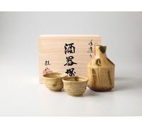 Mino Oggetto Giapponese Sake Coppa E Bottiglia Set Di 3Keizan Forno Artigianale