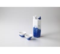 Mino Oggetto Giapponese Sake Coppa E Bottiglia Set Di 3Mt.Fuji E Uguisu Giappone