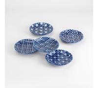 Mino Oggetto Giapponese Sushi Salsa Piattino Piastra Set Di 5 Edo Komon Rotondo