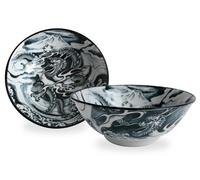 Mino ware ceramica giapponese Ramen Noodle Donburi ciotola drago e Mt. Fuji B...