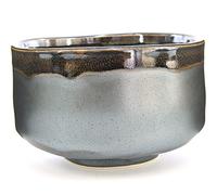 Mino Ware Ciotola da tè giapponese fatta a mano Matcha nera, cerimonia della tazza da tè Matcha, ceramica autentica, Kuro Oribe Chawan